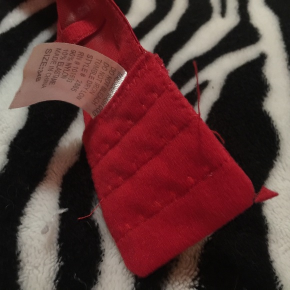 Bright red stripe strapless bra - Picture 4 of 5